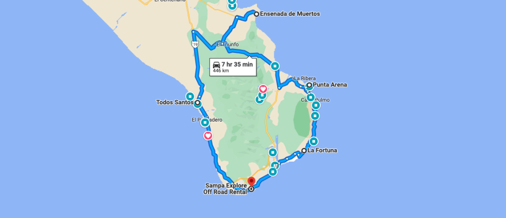 Costa a Costa 4 Días Google Maps